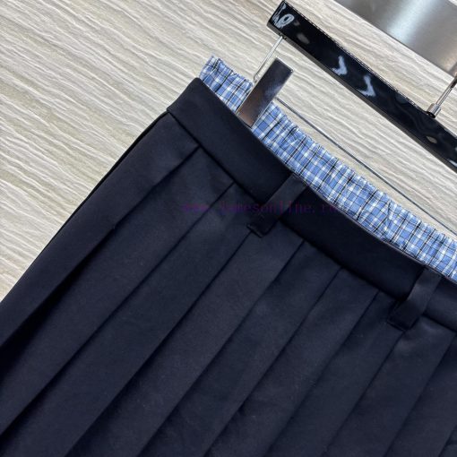 CB75991 Miu Miu 25 Early Spring New Item Fake Two Contrasting Checkered Pleated Half Skirt Fake k7t0tzqd - Image 4