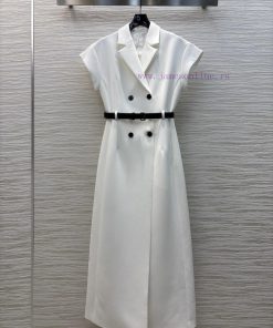 CL75992 Dior 25 Early Spring New Item Flying Sleeve Suit Style Dress With Large V-neck Flying S gu99xvhy