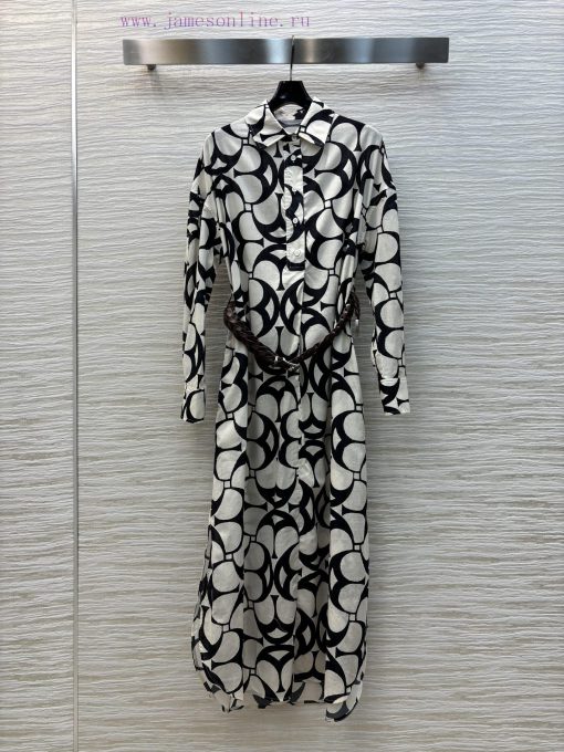 CL75993 Bc Home 25 Spring/Summer New Collection Deconstructive Printed Shirt Style Dress With H 4a5661td
