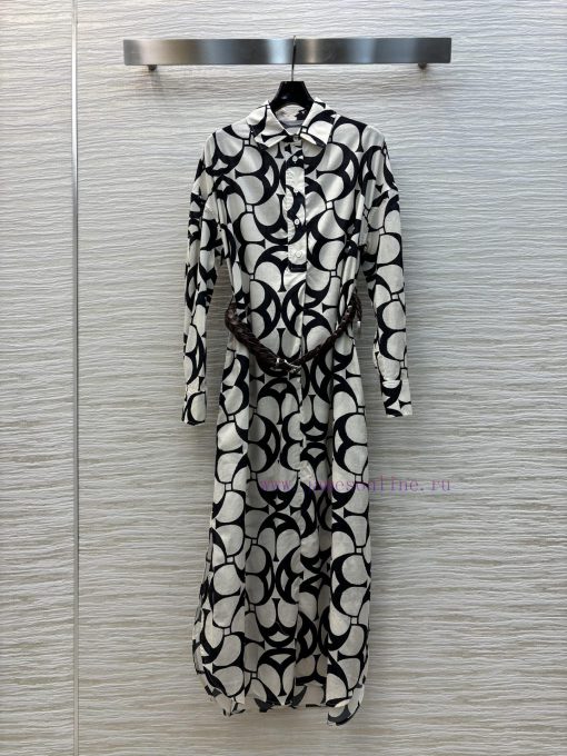 CL75993 Bc Home 25 Spring/Summer New Collection Deconstructive Printed Shirt Style Dress With H 4a5661td - Image 2
