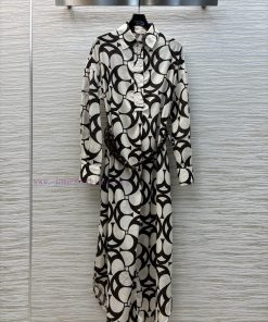 CL75993 Bc Home 25 Spring/Summer New Collection Deconstructive Printed Shirt Style Dress With H eq1gn3s5