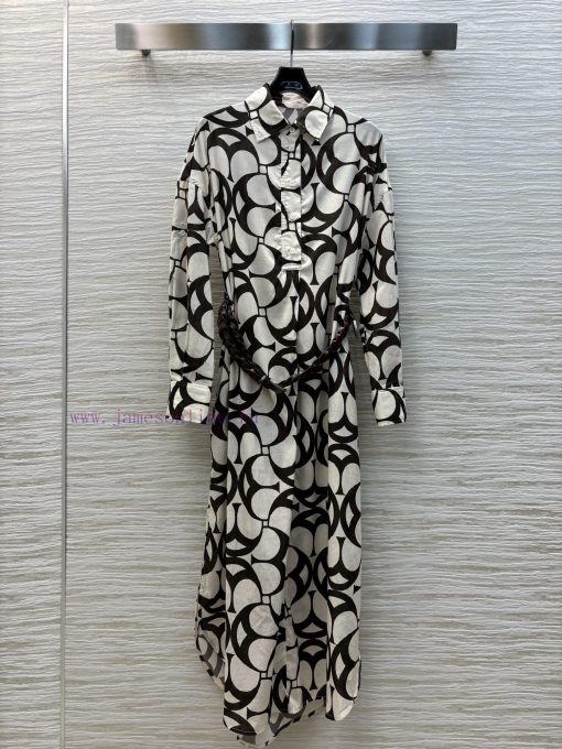 CL75993 Bc Home 25 Spring/Summer New Collection Deconstructive Printed Shirt Style Dress With H eq1gn3s5