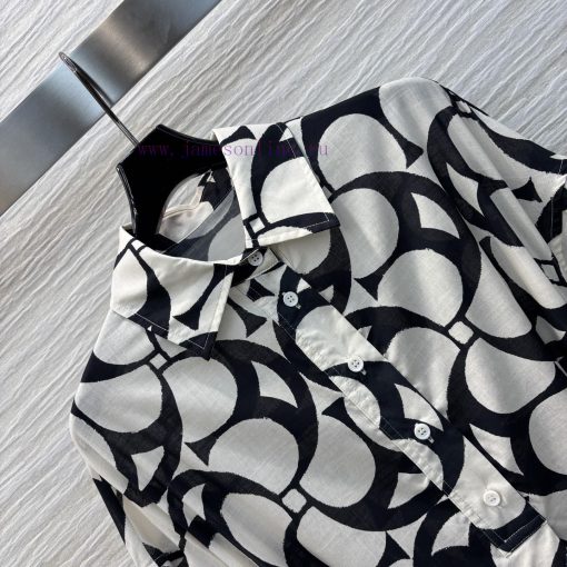 CL75993 Bc Home 25 Spring/Summer New Collection Deconstructive Printed Shirt Style Dress With H 4a5661td - Image 5