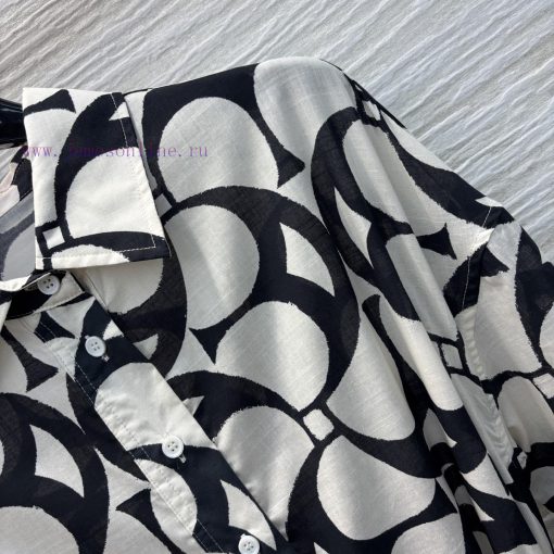 CL75993 Bc Home 25 Spring/Summer New Collection Deconstructive Printed Shirt Style Dress With H 4a5661td - Image 6