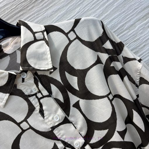 CL75993 Bc Home 25 Spring/Summer New Collection Deconstructive Printed Shirt Style Dress With H eq1gn3s5 - Image 5