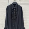 🤞 AC75581 Coco Chanel Girls' French Elegant Palace Style Lace Shirt Imported Silk Cotton Fabric cil1vf55