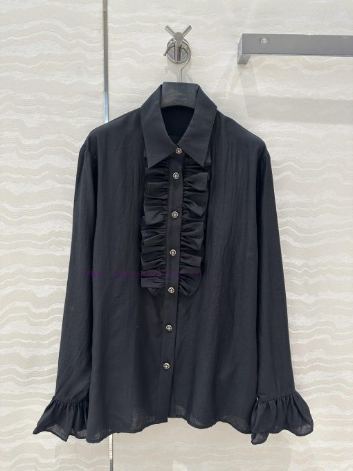 🤞 AC75581 Coco Chanel Girls' French Elegant Palace Style Lace Shirt Imported Silk Cotton Fabric cil1vf55 - Image 2
