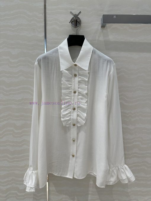 🤞 AC75581 Coco Chanel Girls' French Elegant Palace Style Lace Shirt Imported Silk Cotton Fabric spkweia8 - Image 2