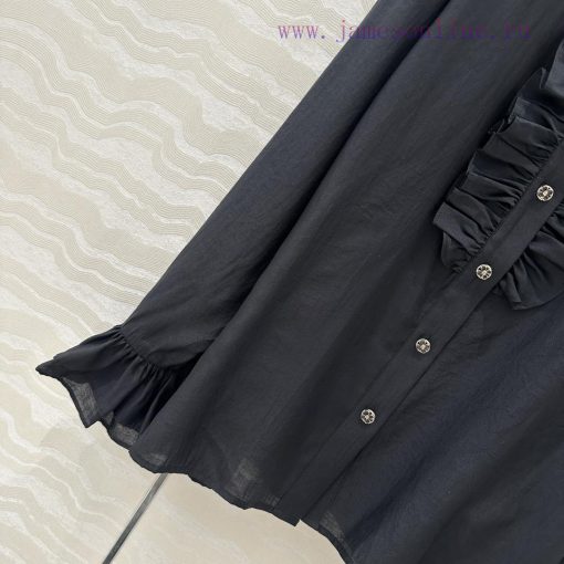 🤞 AC75581 Coco Chanel Girls' French Elegant Palace Style Lace Shirt Imported Silk Cotton Fabric cil1vf55 - Image 6