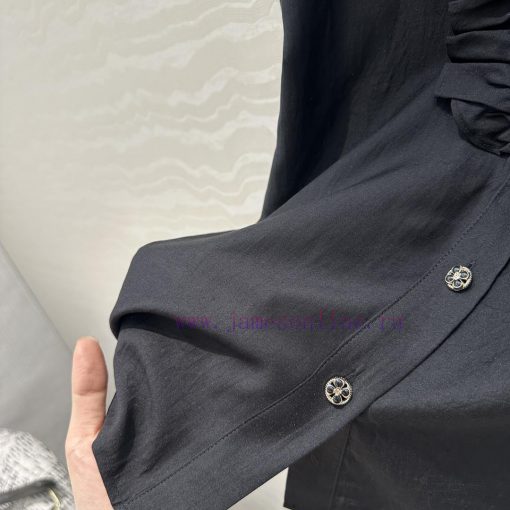 🤞 AC75581 Coco Chanel Girls' French Elegant Palace Style Lace Shirt Imported Silk Cotton Fabric cil1vf55 - Image 7