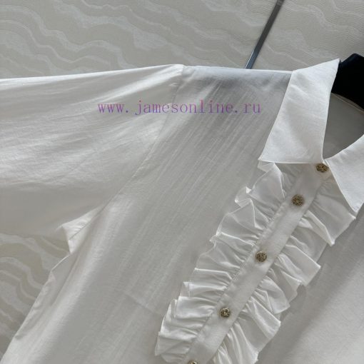 🤞 AC75581 Coco Chanel Girls' French Elegant Palace Style Lace Shirt Imported Silk Cotton Fabric spkweia8 - Image 4