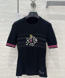High End AT75162 Coco Chanel 25c Early Spring New Product Xiaoyuer Jacquard Slim Knit Top With j17ll2ls