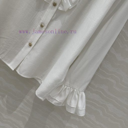 🤞 AC75581 Coco Chanel Girls' French Elegant Palace Style Lace Shirt Imported Silk Cotton Fabric spkweia8 - Image 6