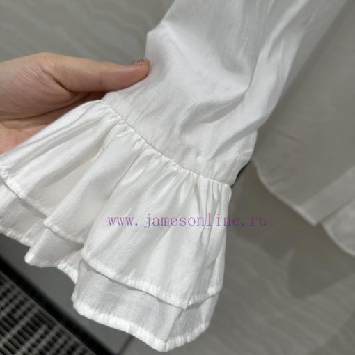 🤞 AC75581 Coco Chanel Girls' French Elegant Palace Style Lace Shirt Imported Silk Cotton Fabric spkweia8 - Image 7