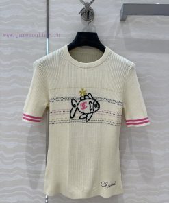 High End AT75162 Coco Chanel 25c Early Spring New Product Xiaoyuer Jacquard Slim Knit Top With o76rf6wa