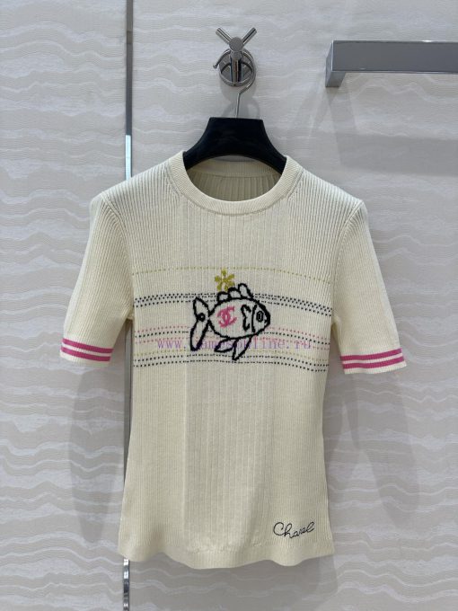 High End AT75162 Coco Chanel 25c Early Spring New Product Xiaoyuer Jacquard Slim Knit Top With o76rf6wa - Image 2