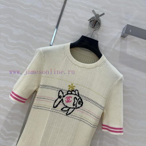 High End AT75162 Coco Chanel 25c Early Spring New Product Xiaoyuer Jacquard Slim Knit Top With o76rf6wa - Image 3