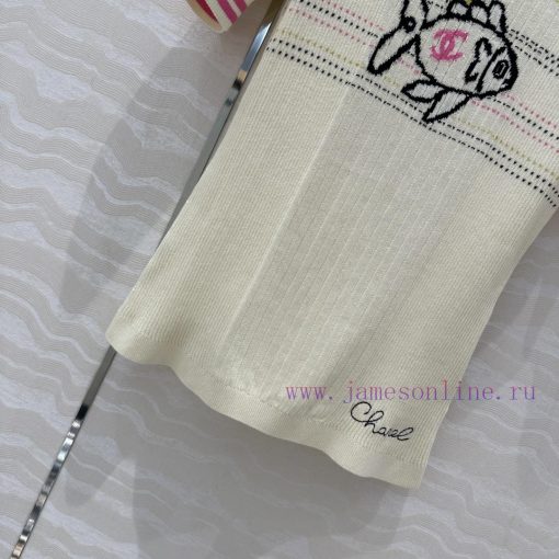 High End AT75162 Coco Chanel 25c Early Spring New Product Xiaoyuer Jacquard Slim Knit Top With o76rf6wa - Image 7
