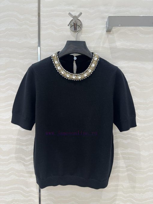 High End Quality Control Must Enter AT75192 V Series Elegant Collar Bead Design Small Top Pure 9lumfu1z