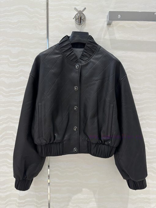 High End AW76008 Coco Chanel Girls' Personalized Pilot Jacket Leather Jacket Classic Stand Up C zup3wxzz - Image 2