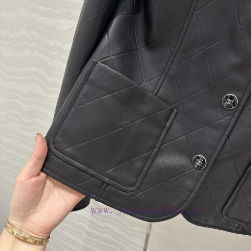 High End AW76007 Coco Chanel Girls' Personalized Outfit With Xin Zhilei's Same Leather Jacket C utkwziix - Image 6