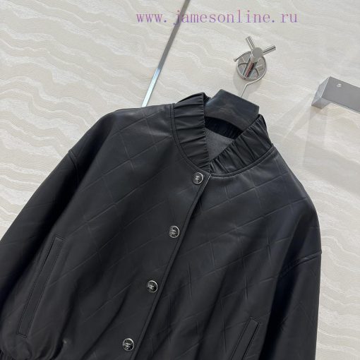 High End AW76008 Coco Chanel Girls' Personalized Pilot Jacket Leather Jacket Classic Stand Up C zup3wxzz - Image 3