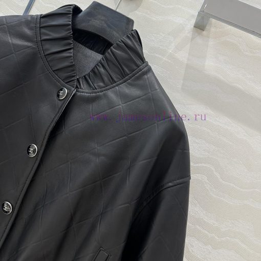 High End AW76008 Coco Chanel Girls' Personalized Pilot Jacket Leather Jacket Classic Stand Up C zup3wxzz - Image 4