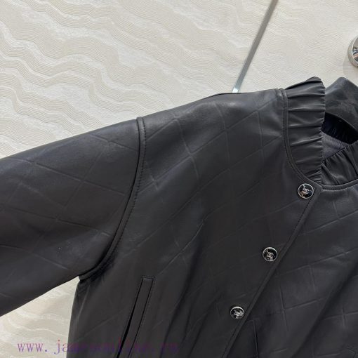 High End AW76008 Coco Chanel Girls' Personalized Pilot Jacket Leather Jacket Classic Stand Up C zup3wxzz - Image 5