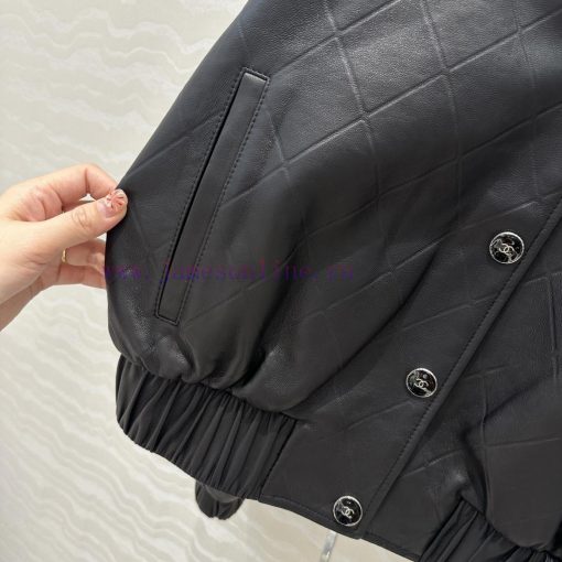 High End AW76008 Coco Chanel Girls' Personalized Pilot Jacket Leather Jacket Classic Stand Up C zup3wxzz - Image 7
