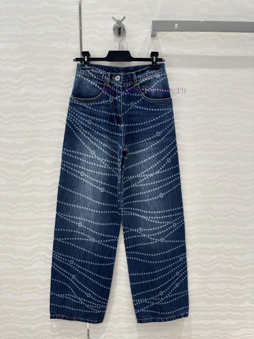 AK76010 Coco Chanel Girls' Precious Chain Wide Leg Jeans A Popular Item Available For Purchase. 0s291wsg