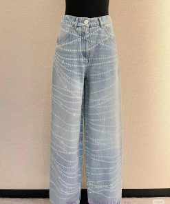 AK76010 Coco Chanel Girls' Precious Chain Wide Leg Jeans A Popular Item Available For Purchase. fkmvmtkh