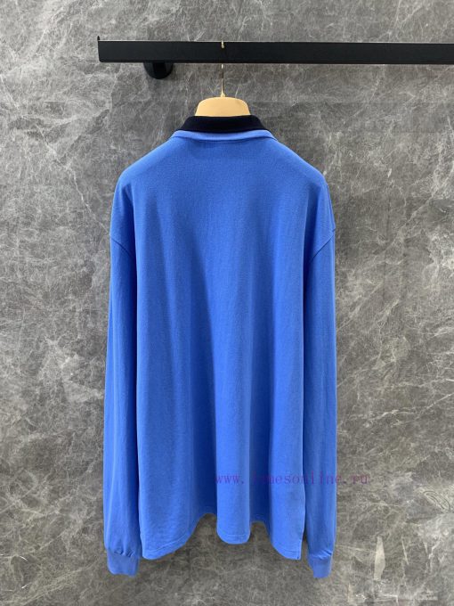 ZT60507 MiuMi * 25Ss Spring/Summer New Product Positioned Embroidered Letter Blue Long Sleeve P cd8c75gt - Image 3