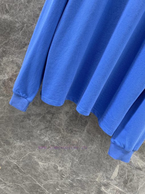 ZT60507 MiuMi * 25Ss Spring/Summer New Product Positioned Embroidered Letter Blue Long Sleeve P cd8c75gt - Image 7