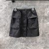 ZB60511 Prada 25Ss Early Spring New Iron Brand Micro Label Elastic Waist Pocket Half Skirt | YB dpma2c0p