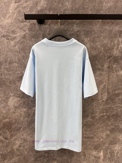 ZT60516 Dior 25Ss Early Spring New Collaboration Embroidered Loose Edition Round Neck Short Sle rn20wm0o - Image 3
