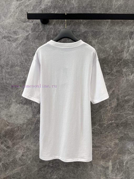 ZT60516 Dior 25Ss Early Spring New Collaboration Embroidered Loose Edition Round Neck Short Sle qrztfj80 - Image 3