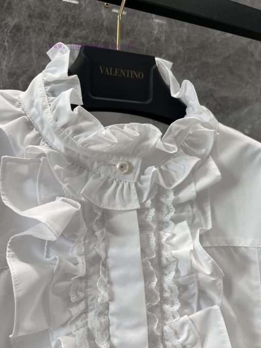 ZL60512 Valentino 25Ss Early Spring New Lace Shirt Dress | Produced Long Sleeve Shirt Dress Des inkmq4mo - Image 6