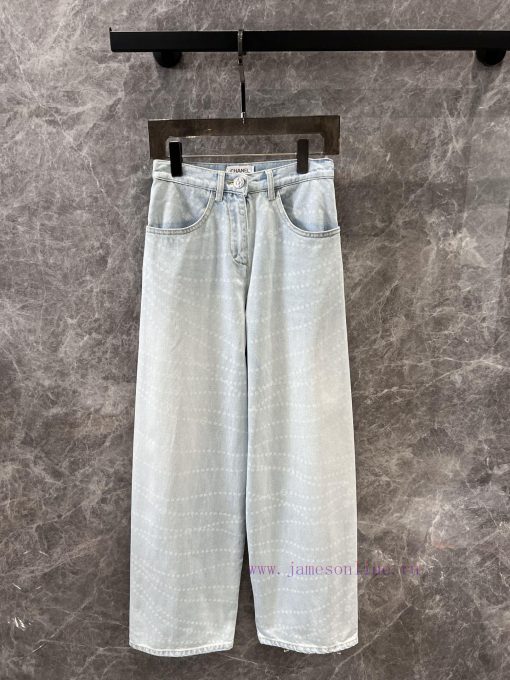 ZK60517 Chanel 25P Series Popular Pearl Print Logo Wide Leg Jeans | YB Developed And Produced F dgieu6p8
