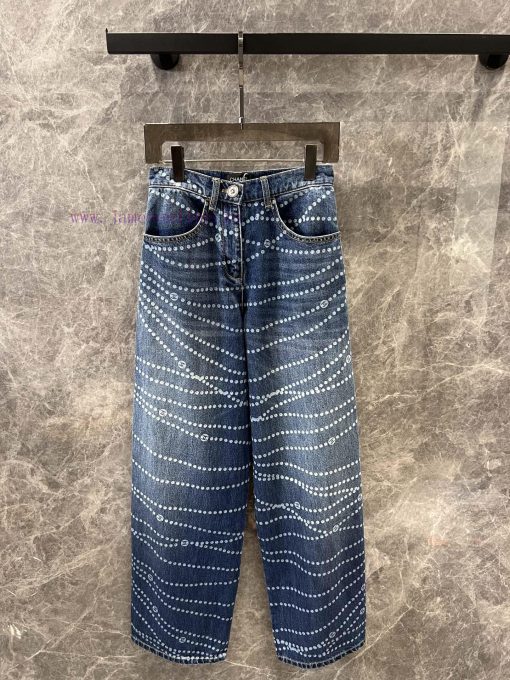 ZK60517 Chanel 25P Series Popular Pearl Print Logo Wide Leg Jeans | YB Developed And Produced F uekrq0yi - Image 2