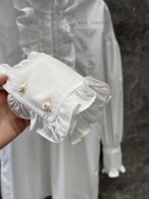 ZL60512 Valentino 25Ss Early Spring New Lace Shirt Dress | Produced Long Sleeve Shirt Dress Des inkmq4mo - Image 9
