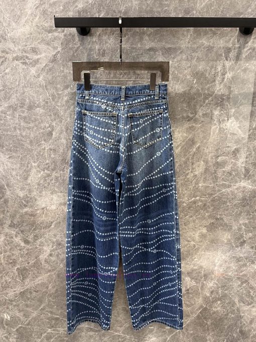 ZK60517 Chanel 25P Series Popular Pearl Print Logo Wide Leg Jeans | YB Developed And Produced F uekrq0yi - Image 3