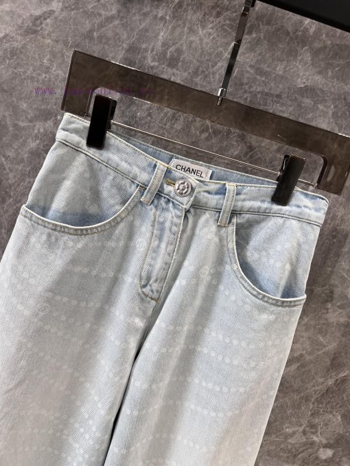 ZK60517 Chanel 25P Series Popular Pearl Print Logo Wide Leg Jeans | YB Developed And Produced F dgieu6p8 - Image 4