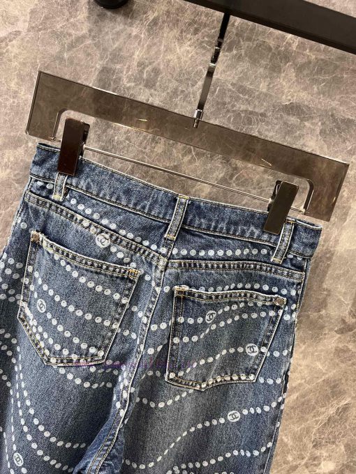 ZK60517 Chanel 25P Series Popular Pearl Print Logo Wide Leg Jeans | YB Developed And Produced F uekrq0yi - Image 5