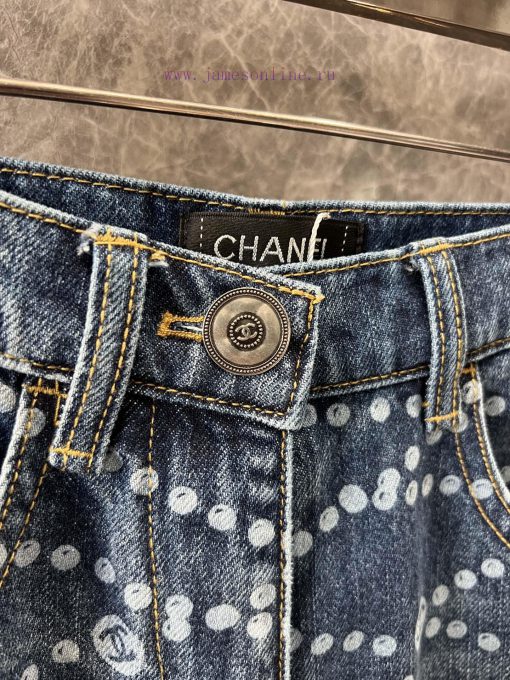 ZK60517 Chanel 25P Series Popular Pearl Print Logo Wide Leg Jeans | YB Developed And Produced F uekrq0yi - Image 6