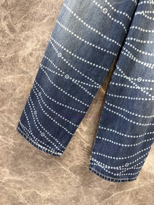 ZK60517 Chanel 25P Series Popular Pearl Print Logo Wide Leg Jeans | YB Developed And Produced F uekrq0yi - Image 8