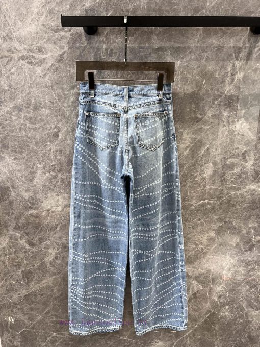 ZK60517 Chanel 25P Series Popular Pearl Print Logo Wide Leg Jeans | YB Developed And Produced F cqc746cl - Image 3