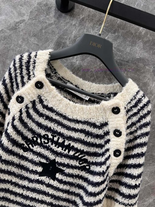 ZT60517 Dior 25SS Early Spring New Striped Knitted Short Sleeve Top 丨 YB Developed Original Bas puv03x74 - Image 4
