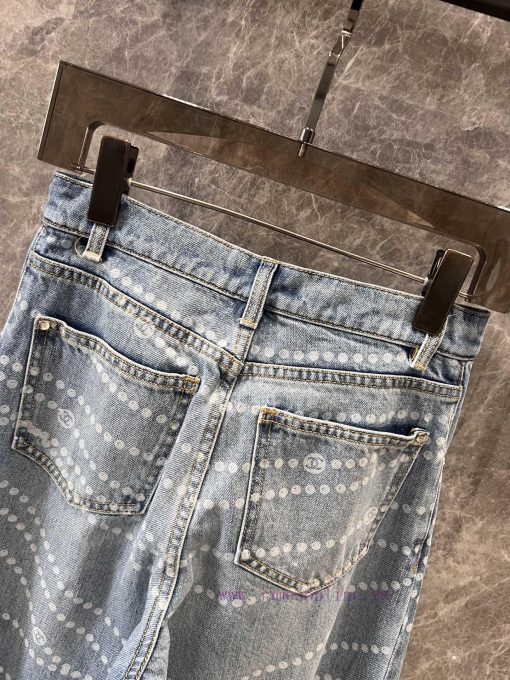 ZK60517 Chanel 25P Series Popular Pearl Print Logo Wide Leg Jeans | YB Developed And Produced F cqc746cl - Image 5