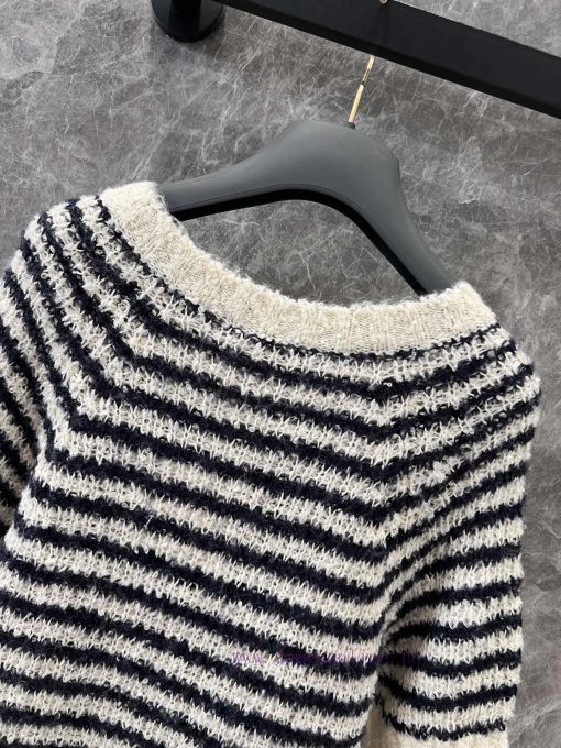 ZT60517 Dior 25SS Early Spring New Striped Knitted Short Sleeve Top 丨 YB Developed Original Bas puv03x74 - Image 5