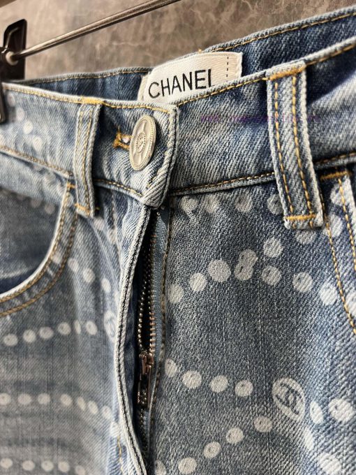 ZK60517 Chanel 25P Series Popular Pearl Print Logo Wide Leg Jeans | YB Developed And Produced F cqc746cl - Image 7